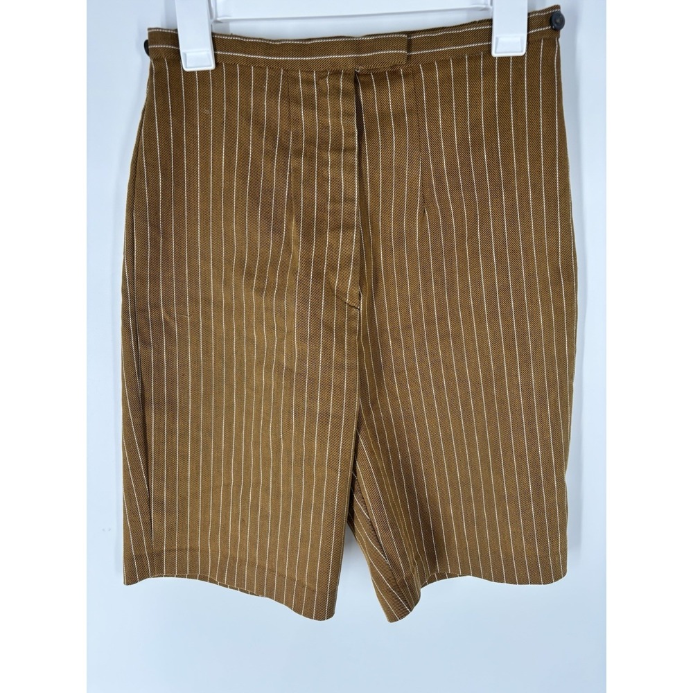Vintage 70s Lane Bryant Pinstripe High Rise Bermuda Short S Twee Preppy Academia